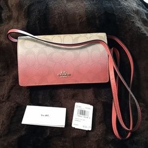 Coach Crossbody Handbag  Peach/Tan ombre
